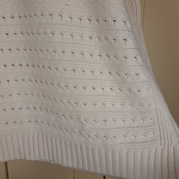CHAPS Denim Women's Heritage Cream Cable Boxy Sweater Vest Sz XL - Picture 5 of 14